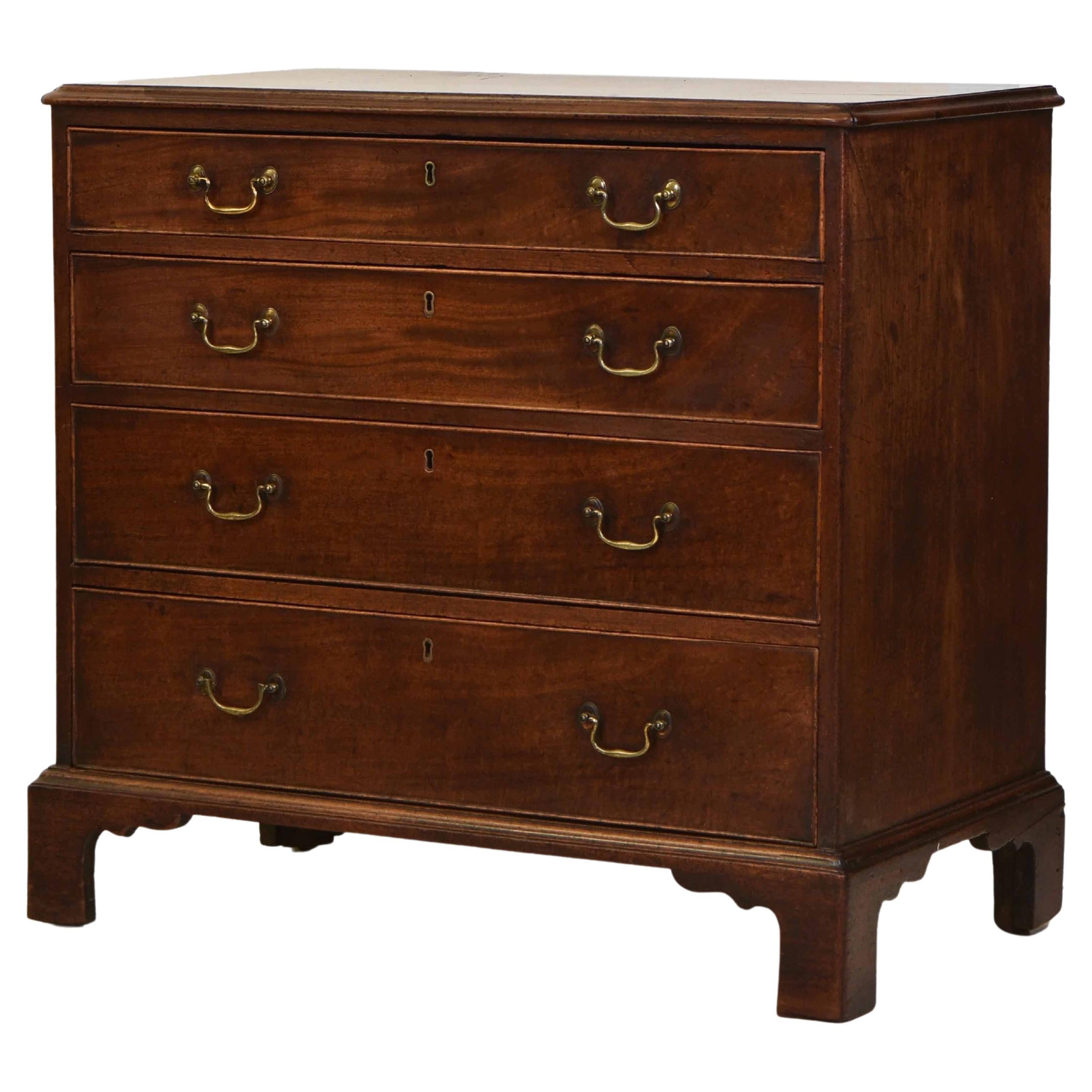 Small Antique Georgian Mahogany Chest of Drawers, Circa 1760