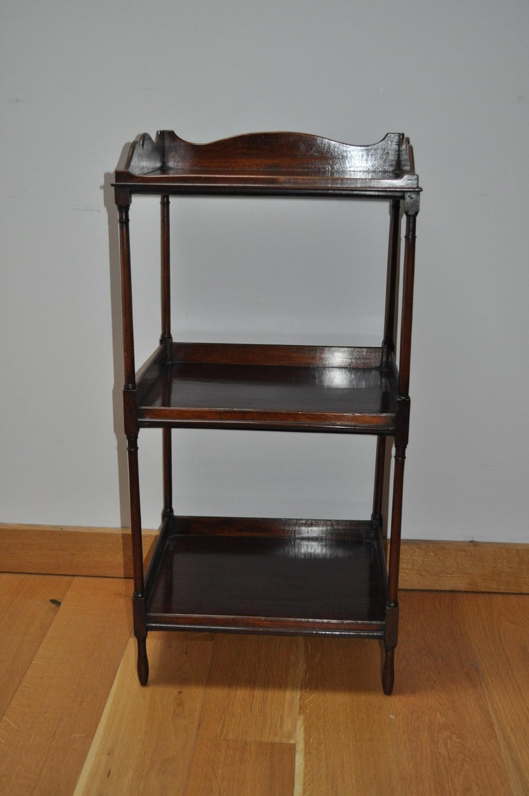 Small antique period solid mahogany Whatnot / shelves For Sale