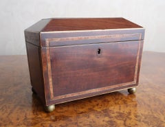 Antike georgianische Sarkophag-Teedose in Form eines Sarkophags. Englisch C.1830