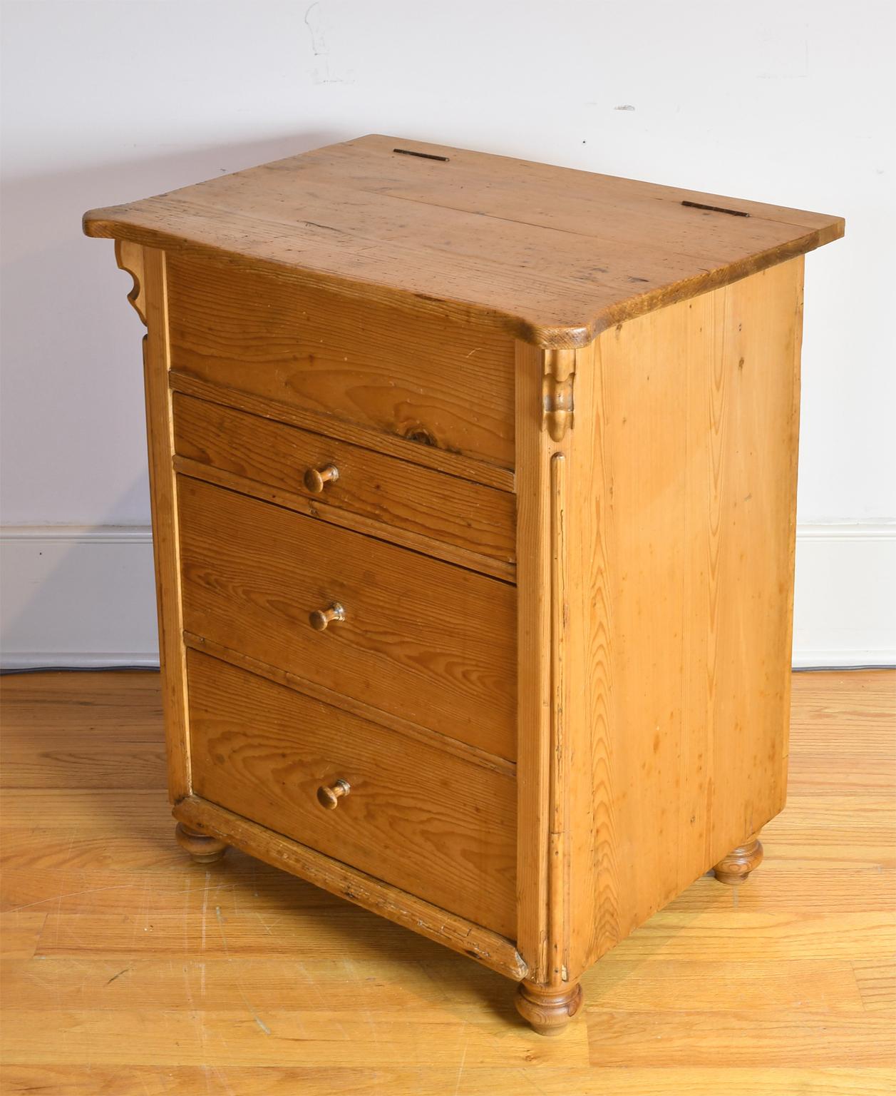 Small Antique German Louis Philippe Chest of Drawers/Nightstand in European Pine 3