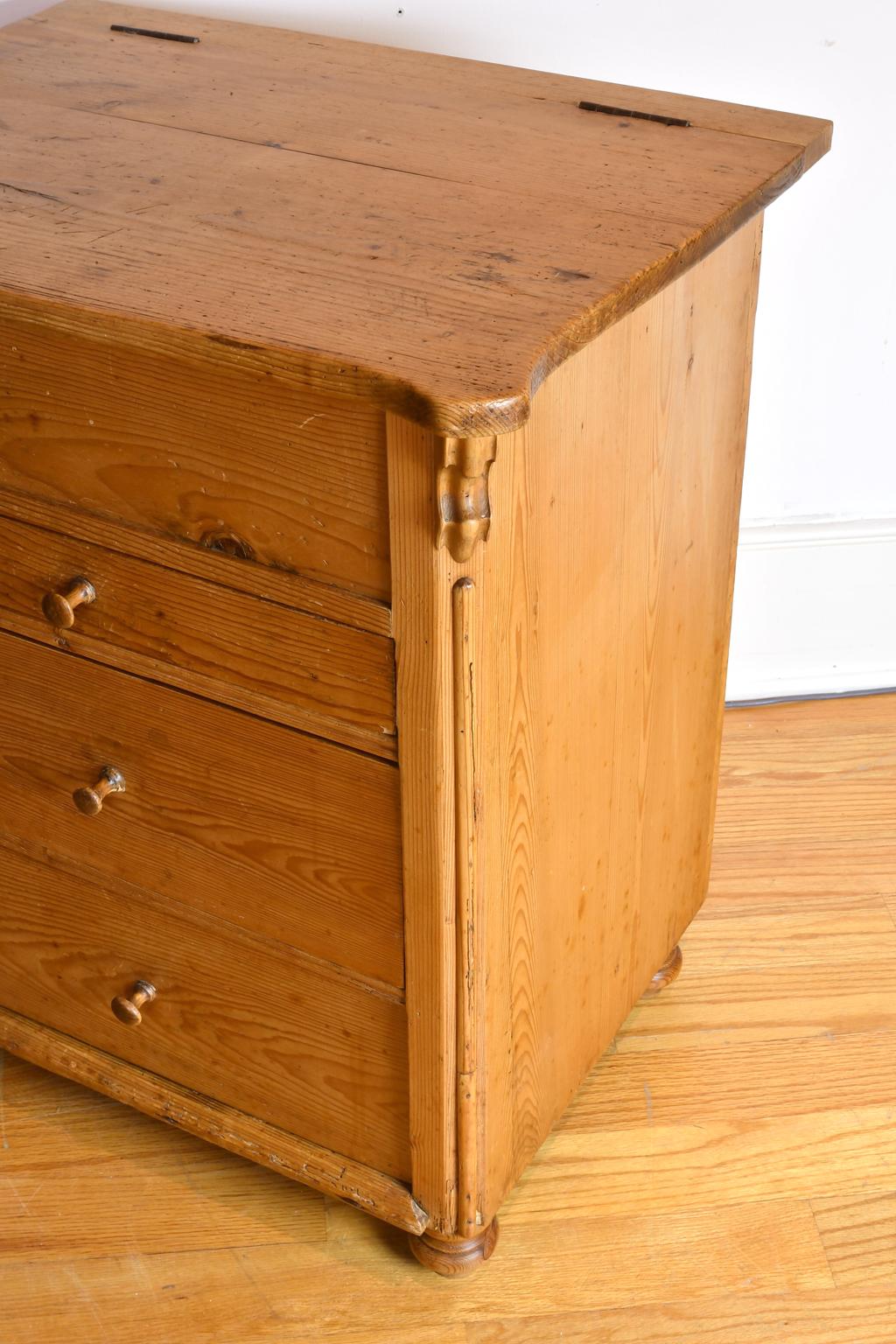 Small Antique German Louis Philippe Chest of Drawers/Nightstand in European Pine 5