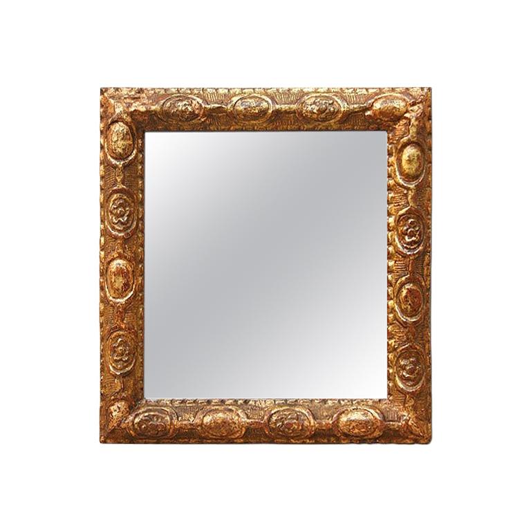 Small Antique Giltwood French Mirror Berain Style, circa 1780 For Sale