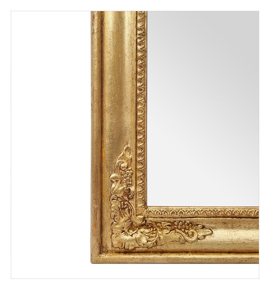 Small Antique Giltwood Mirror, French Restauration Style, circa 1890 For Sale 1