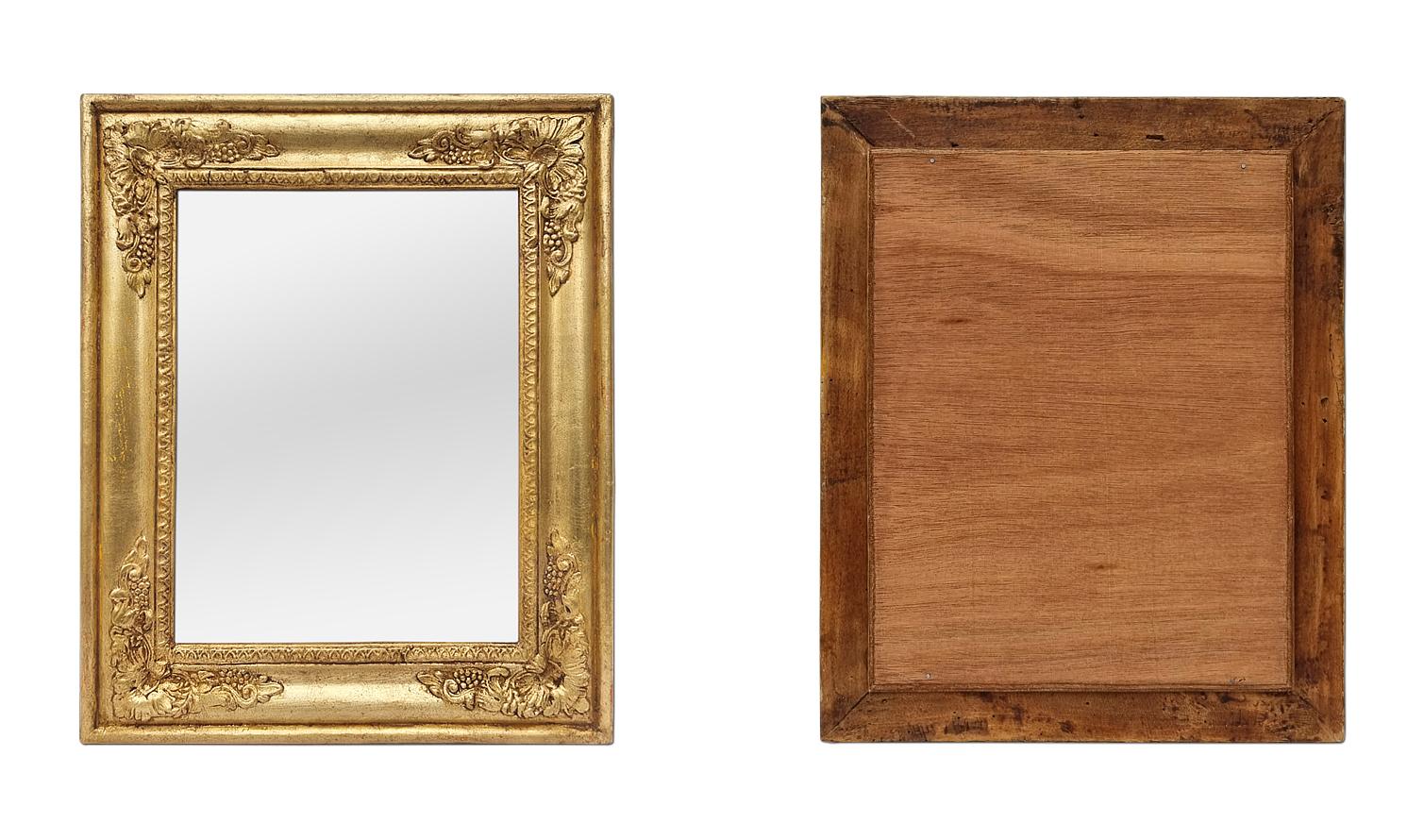 Small Antique Giltwood Mirror, French Restauration Style, circa 1890 For Sale 2