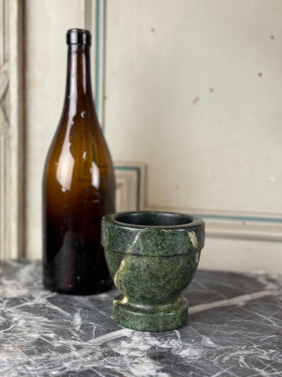 Greco classico Piccolo mortaio antico in marmo verde, XIX secolo