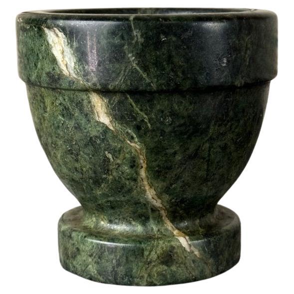 Piccolo mortaio antico in marmo verde, XIX secolo