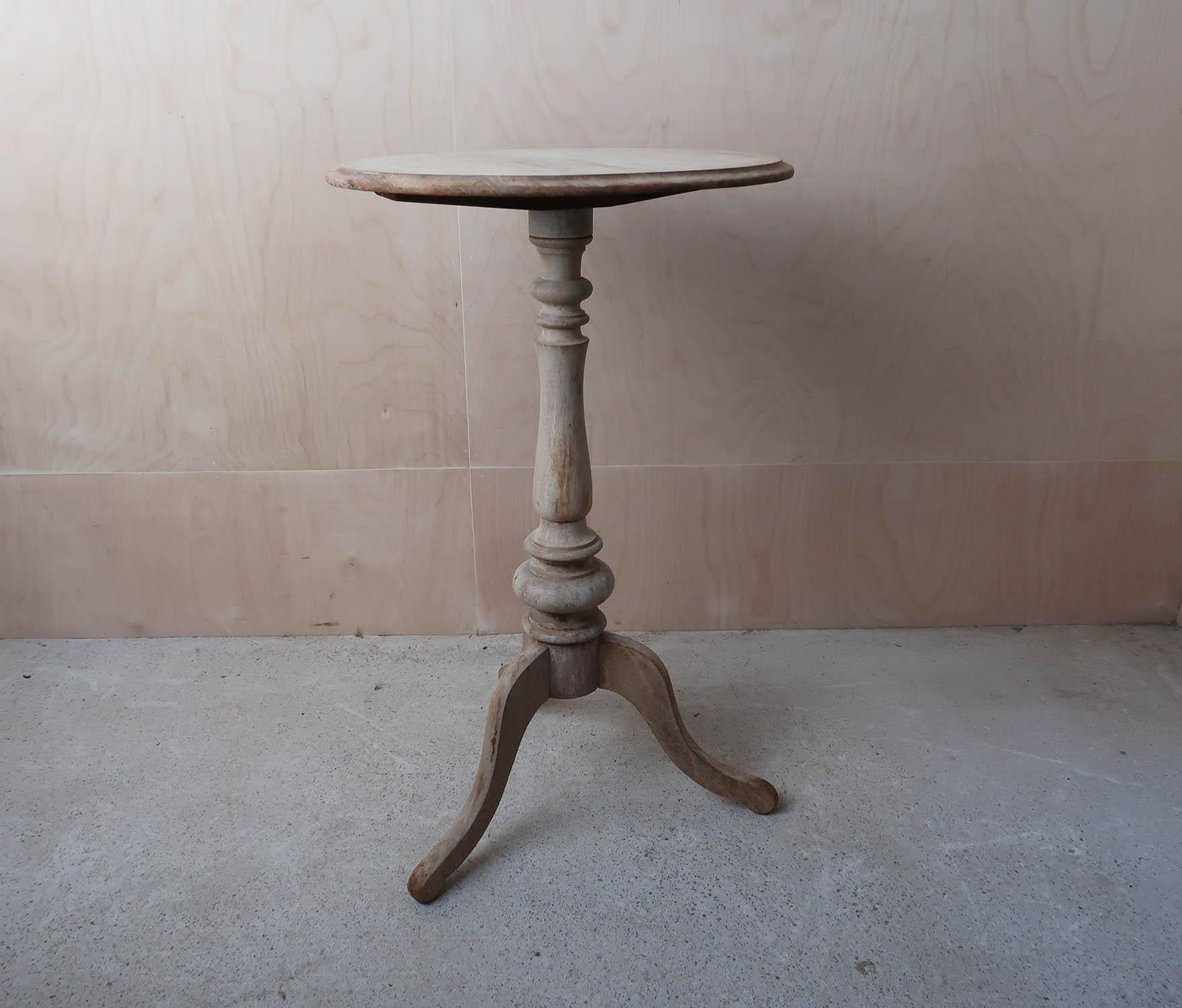 Mid-19th Century Small Antique Gustavian Style Round Bleached Table, English, C.1850
