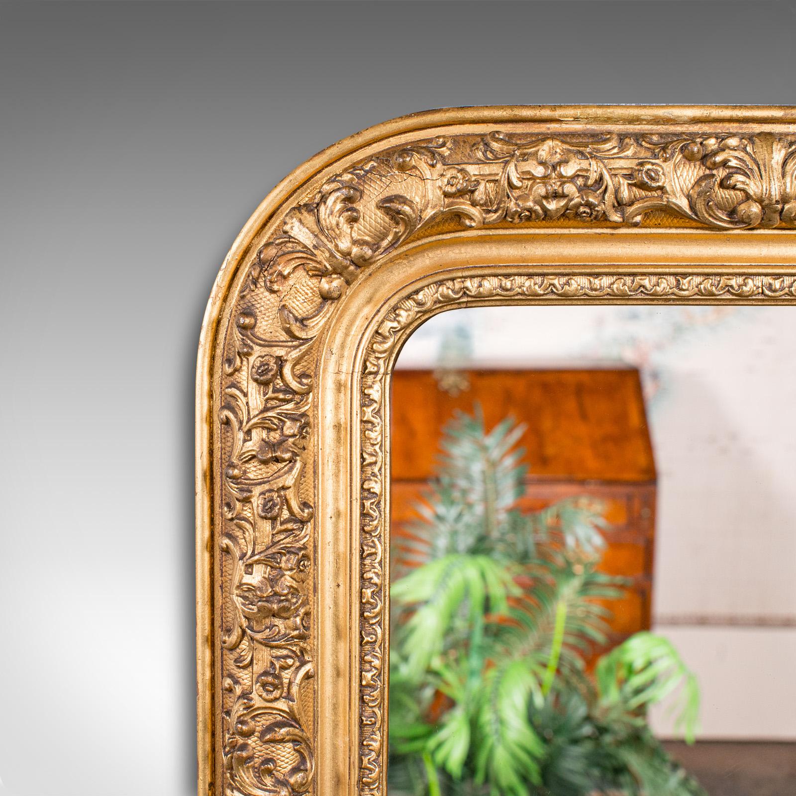 British Small Antique Hall Mirror, English, Gilt Gesso, Vanity, Wall, Georgian, C.1800 For Sale