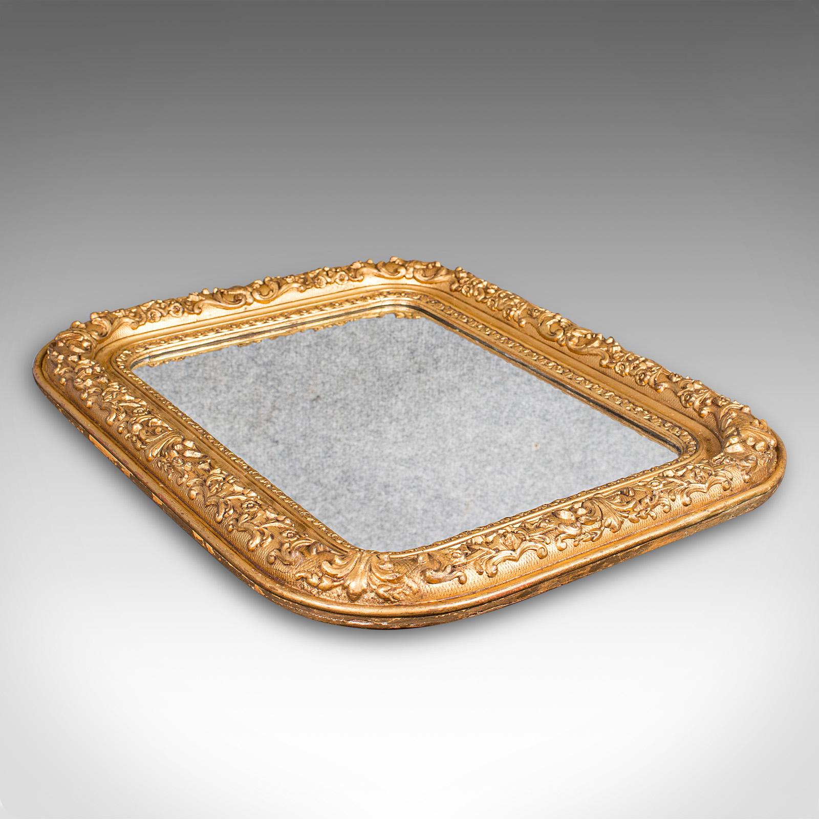 Small Antique Hall Mirror, English, Gilt Gesso, Vanity, Wall, Georgian, C.1800 For Sale 1