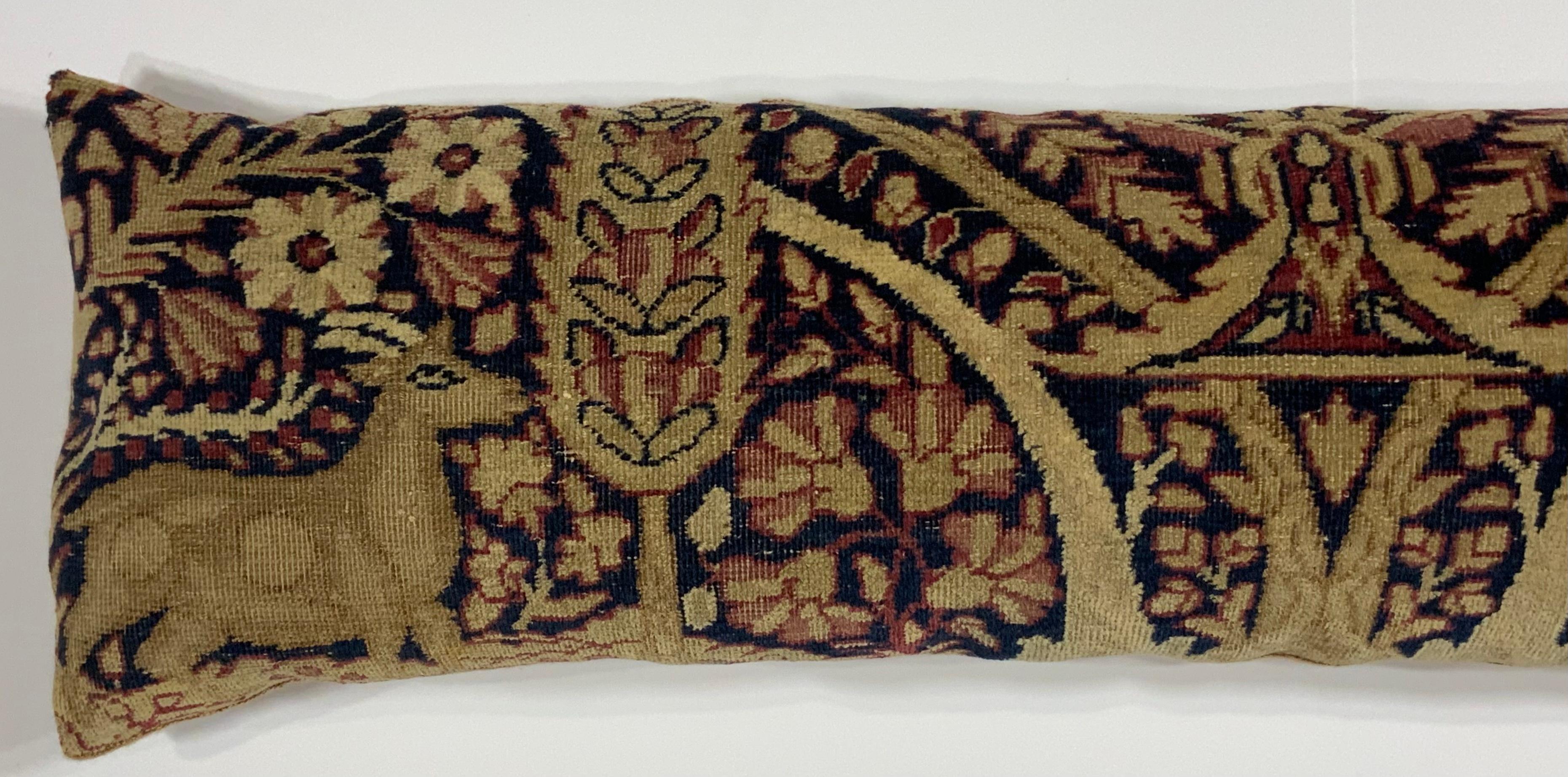 Azerbaijani Small Antique Hand Woven Pictorial Hand Woven Pillow