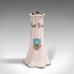 Small Antique Hat Pin Holder, English, Ceramic, Vanity, Accessory, Circa 1920