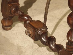 Small Antique Iberian Oak Side Table, Early 20th Century