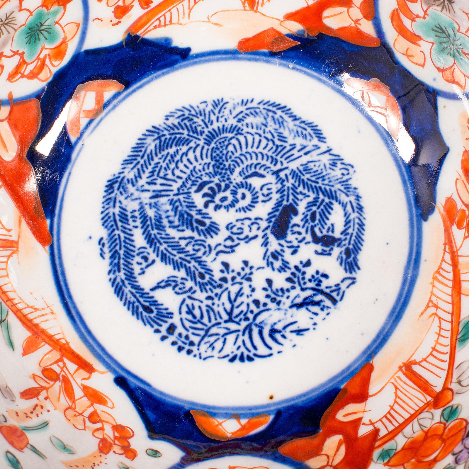 Small Antique Imari Bowl, Japanese, Ceramic, Decorative Dish, Meiji, Victorian For Sale 3