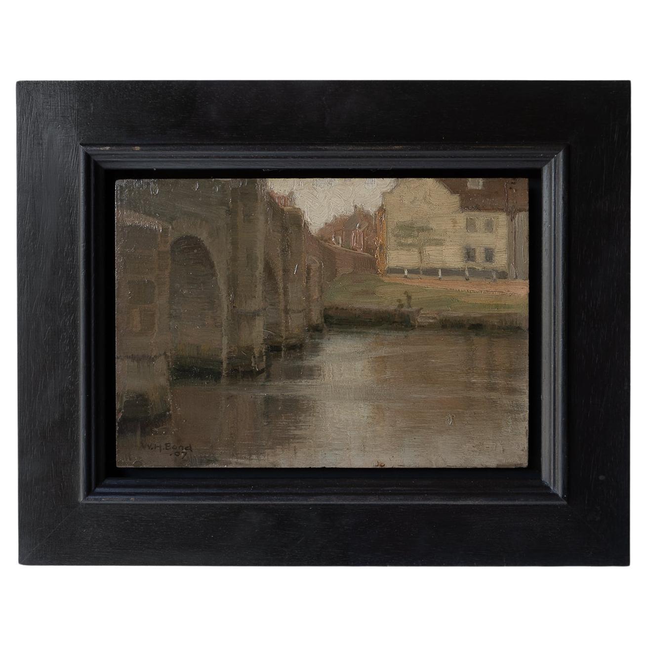 small-antique-impressionist-study-of-a-bridge-over-a-river-original-oil
