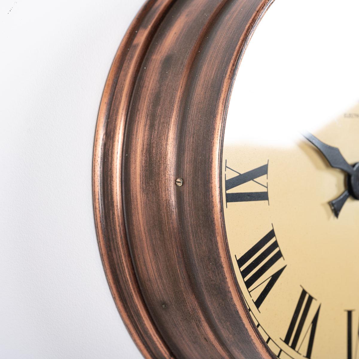Mid-20th Century Small Antique Industrial Copper Wall Clock by Synchronome