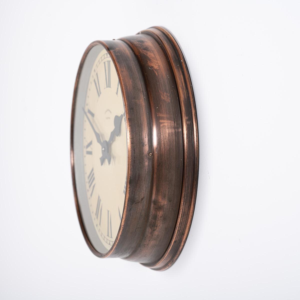 Small Antique Industrial Copper Wall Clock by Synchronome 3