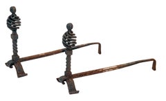 Small Antique Iron Andirons