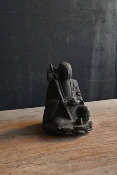 Small antique Japanese stone Buddha "Jizo Bodhisattva" / 1750-1850 / Edo period