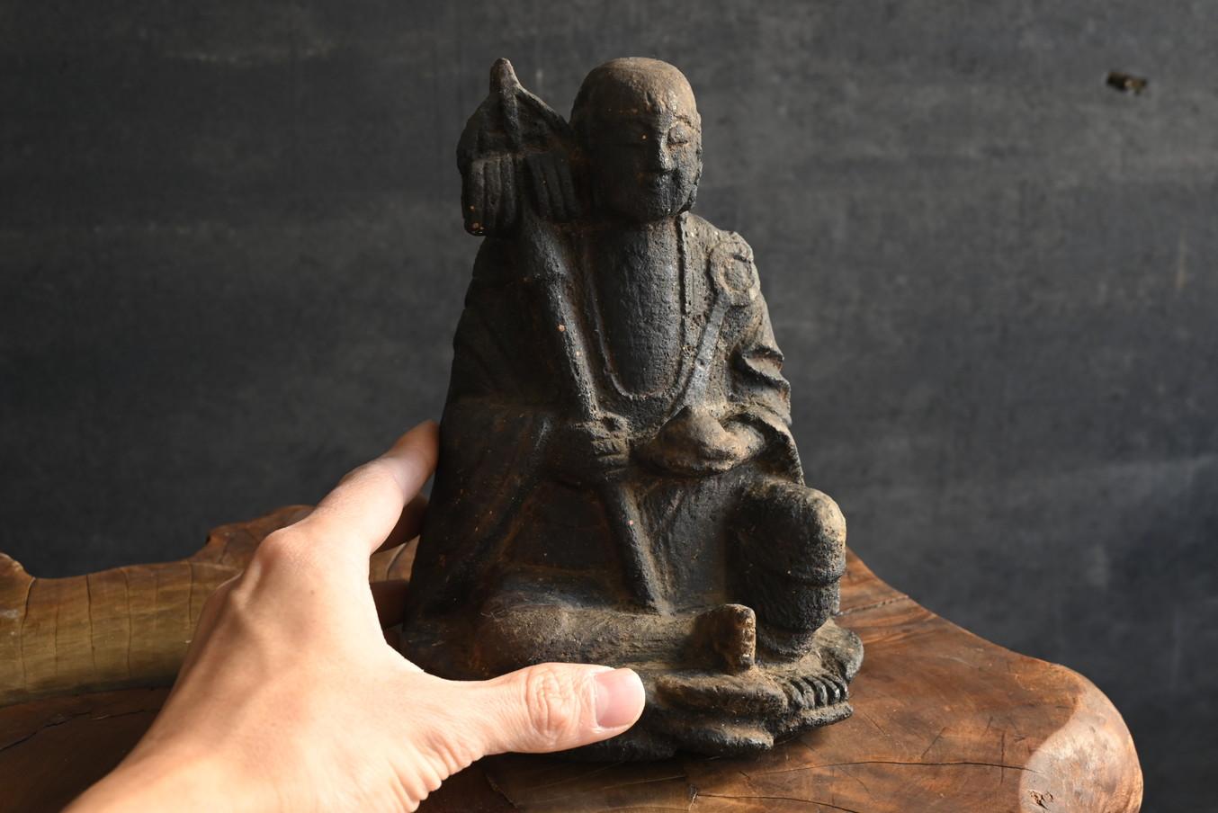 Hand-Carved Small antique Japanese stone Buddha 