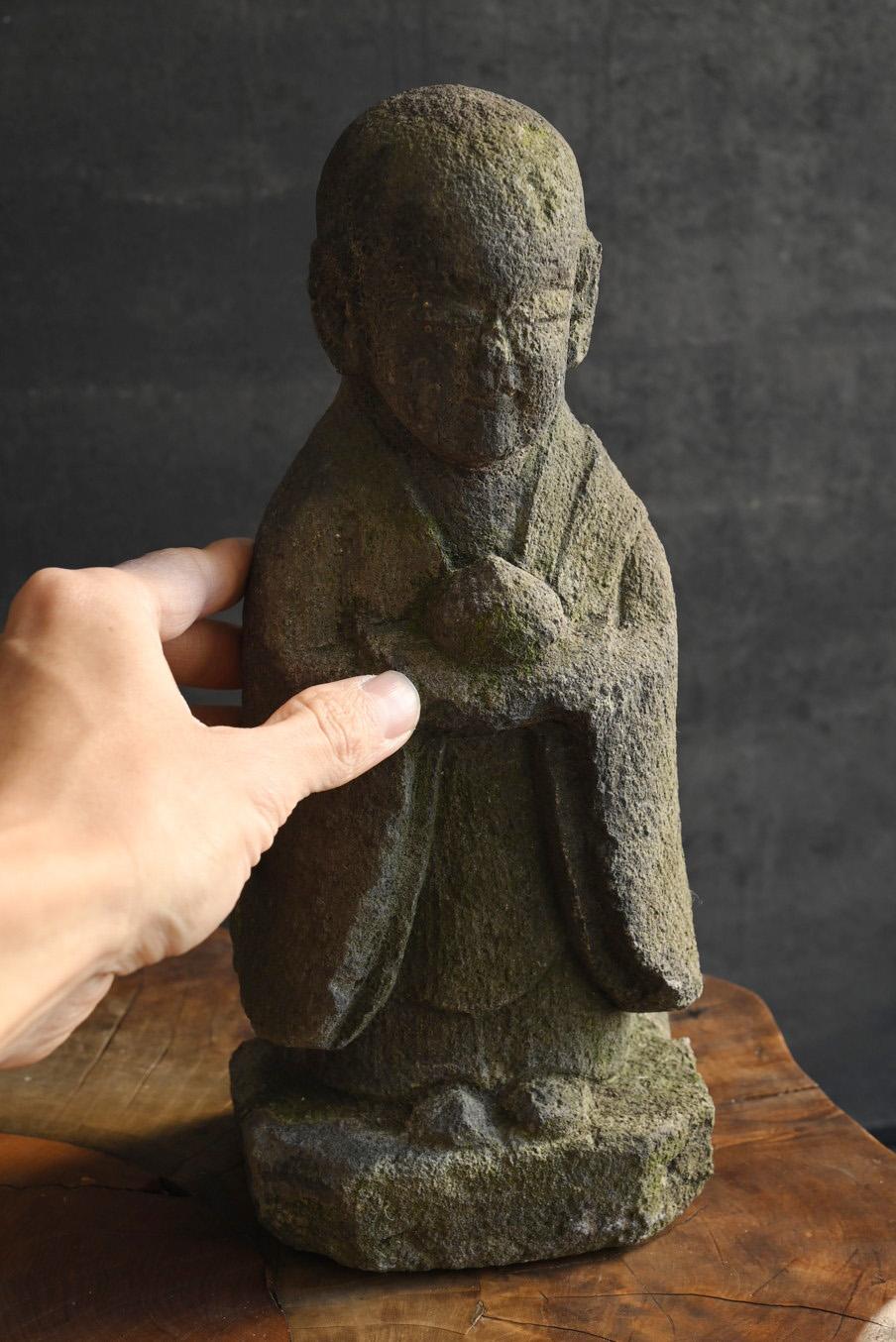 Hand-Carved Small antique Japanese stone Buddha 