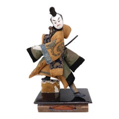 Small Antique Japanese Takeda Ningyo of a Kabuki Actor on the Stage