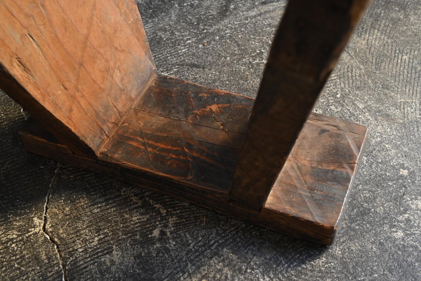 Small antique Japanese wooden stool / 1900-1920 / Tasteful chair 6