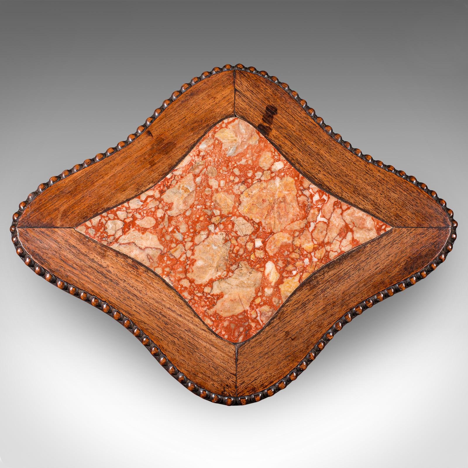 Marbre Petite table de jardinière ancienne, orientale, en marbre, à vin, table de lampe, victorienne en vente