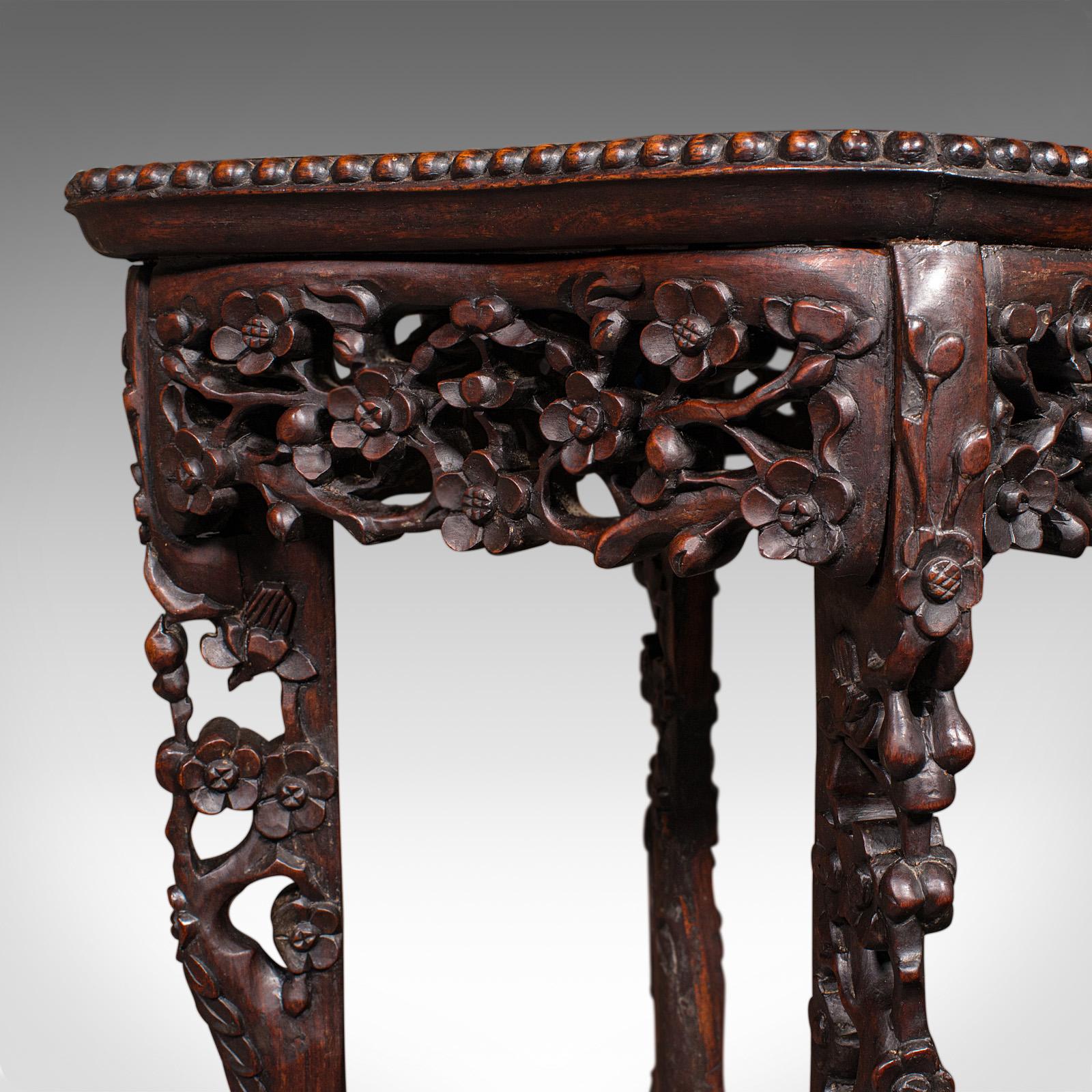 Petite table de jardinière ancienne, orientale, en marbre, à vin, table de lampe, victorienne en vente 2