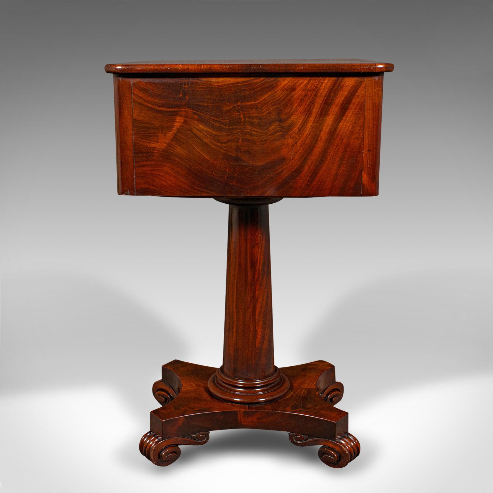 19th Century Small Antique Ladies Correspondence Table, English, Flame, Writing, William IV For Sale