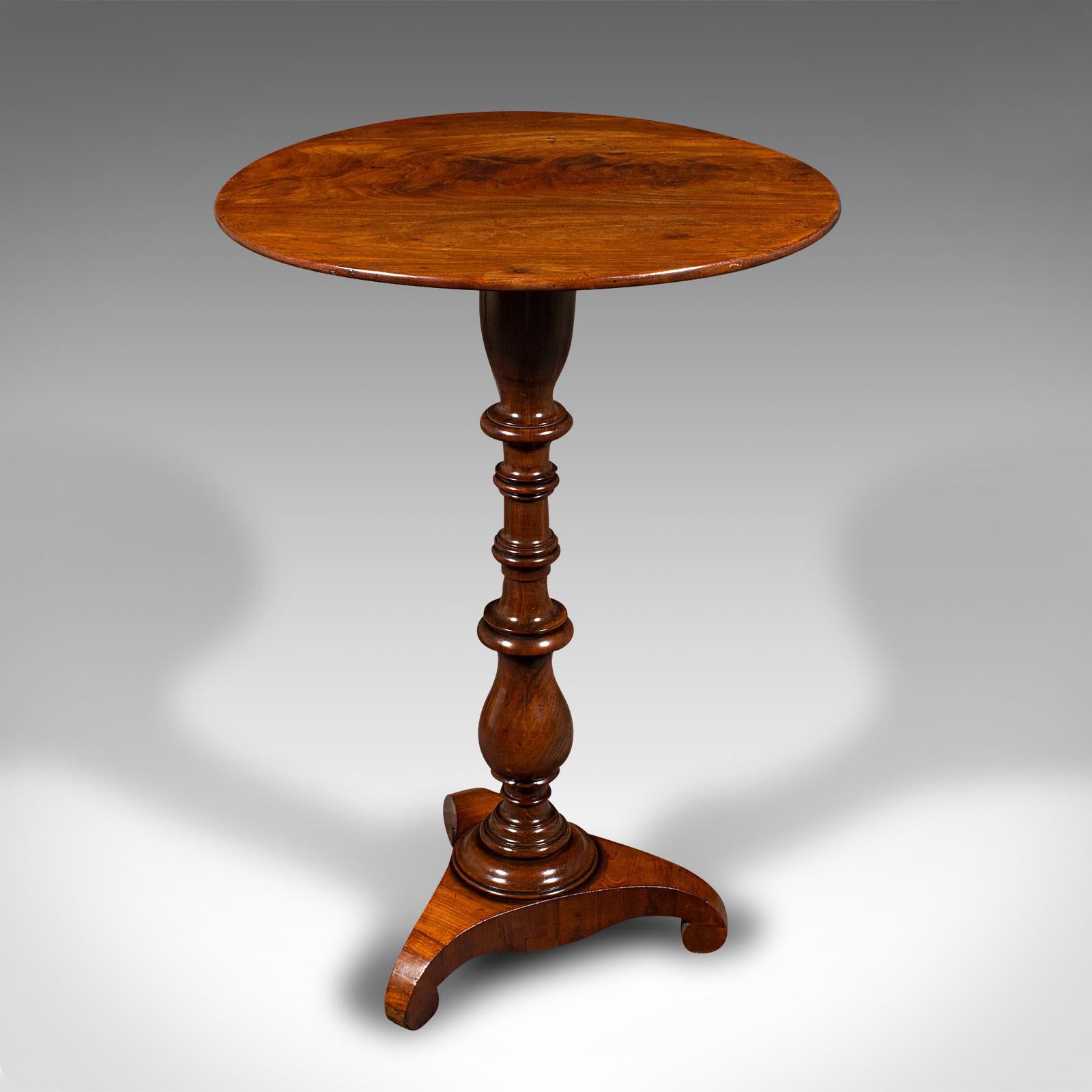 19th Century Small Antique Lamp Table, English, Flame, Wine, Occasional, Regency, Circa 1820