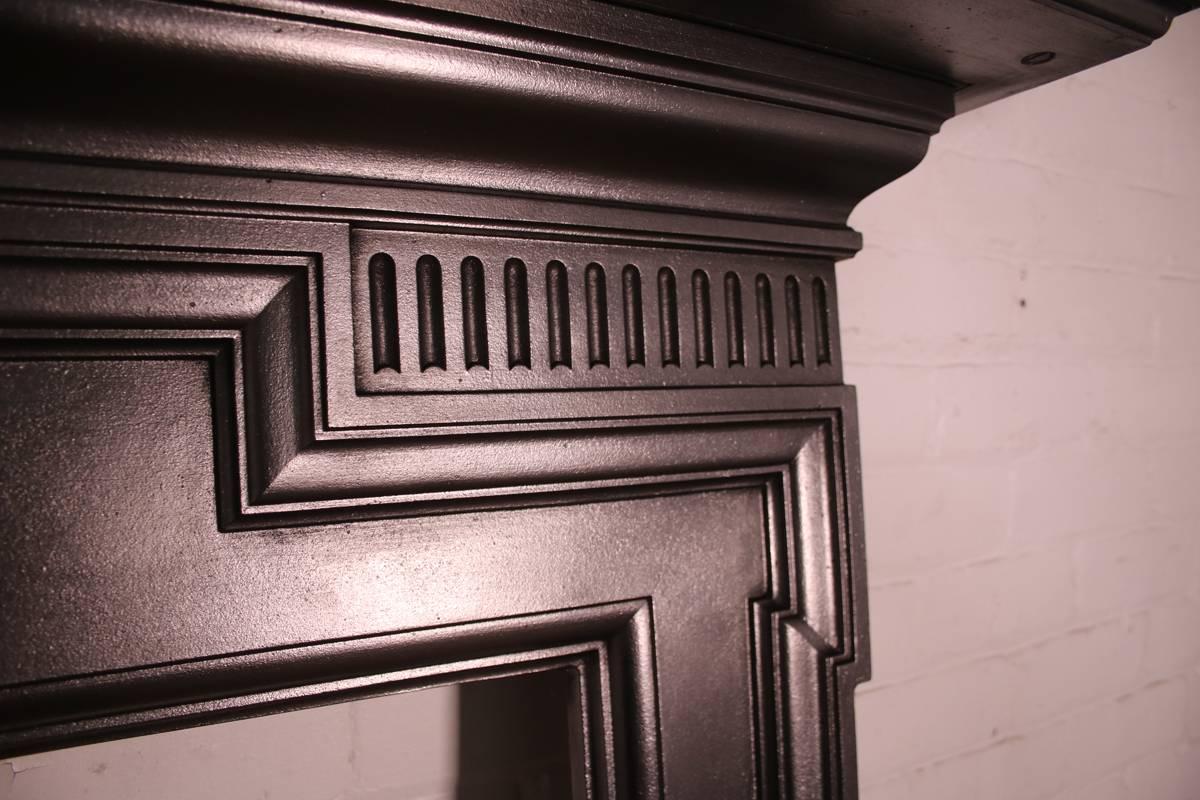 19th Century Small Antique Late Victorian Cast Iron Fire Surround