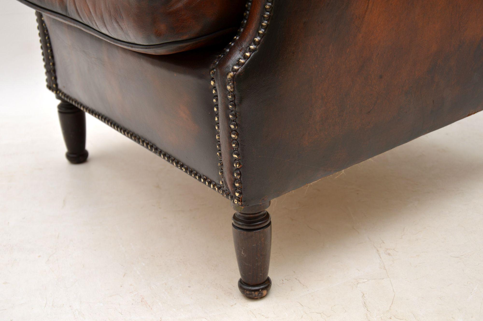 Small Antique Leather Armchair at 1stDibs small leather armchair