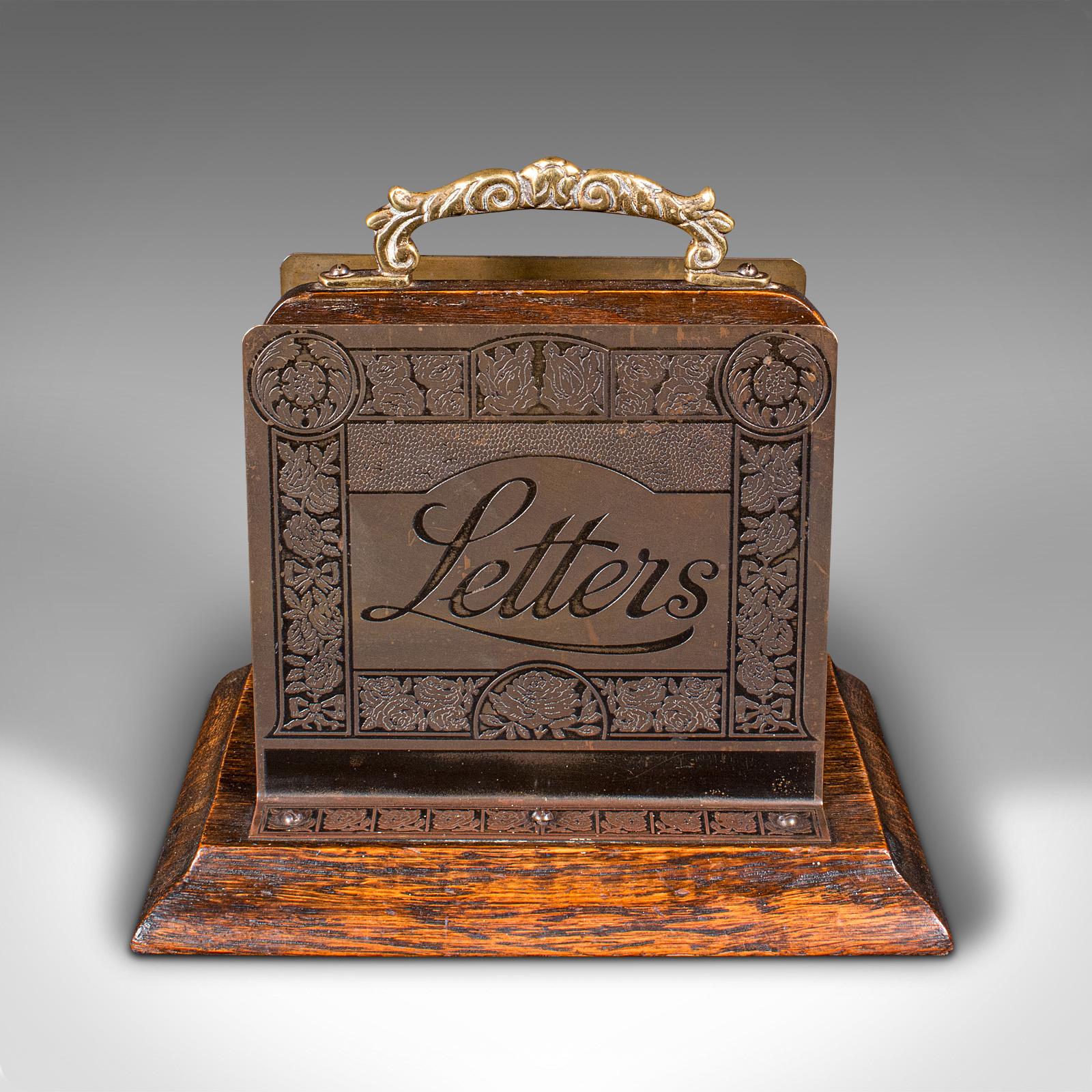Antiker Briefständer aus englischer Eiche, Tidy, Büro Organiser, Edwardian, Edwardian (Britisch) im Angebot