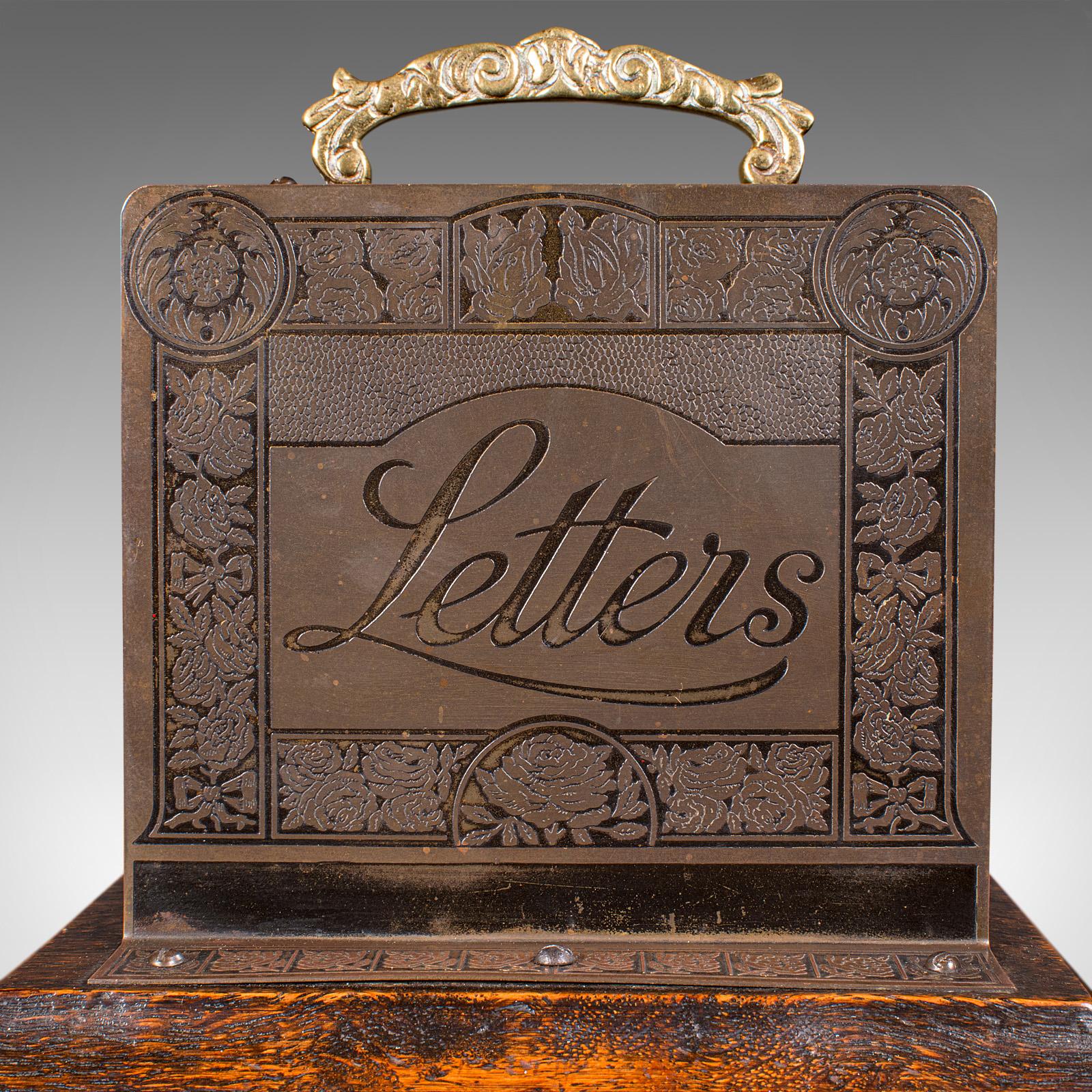 Antiker Briefständer aus englischer Eiche, Tidy, Büro Organiser, Edwardian, Edwardian im Angebot 3