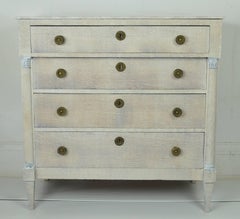 Small Antique Limed Oak Commode, French, Early 19th Century