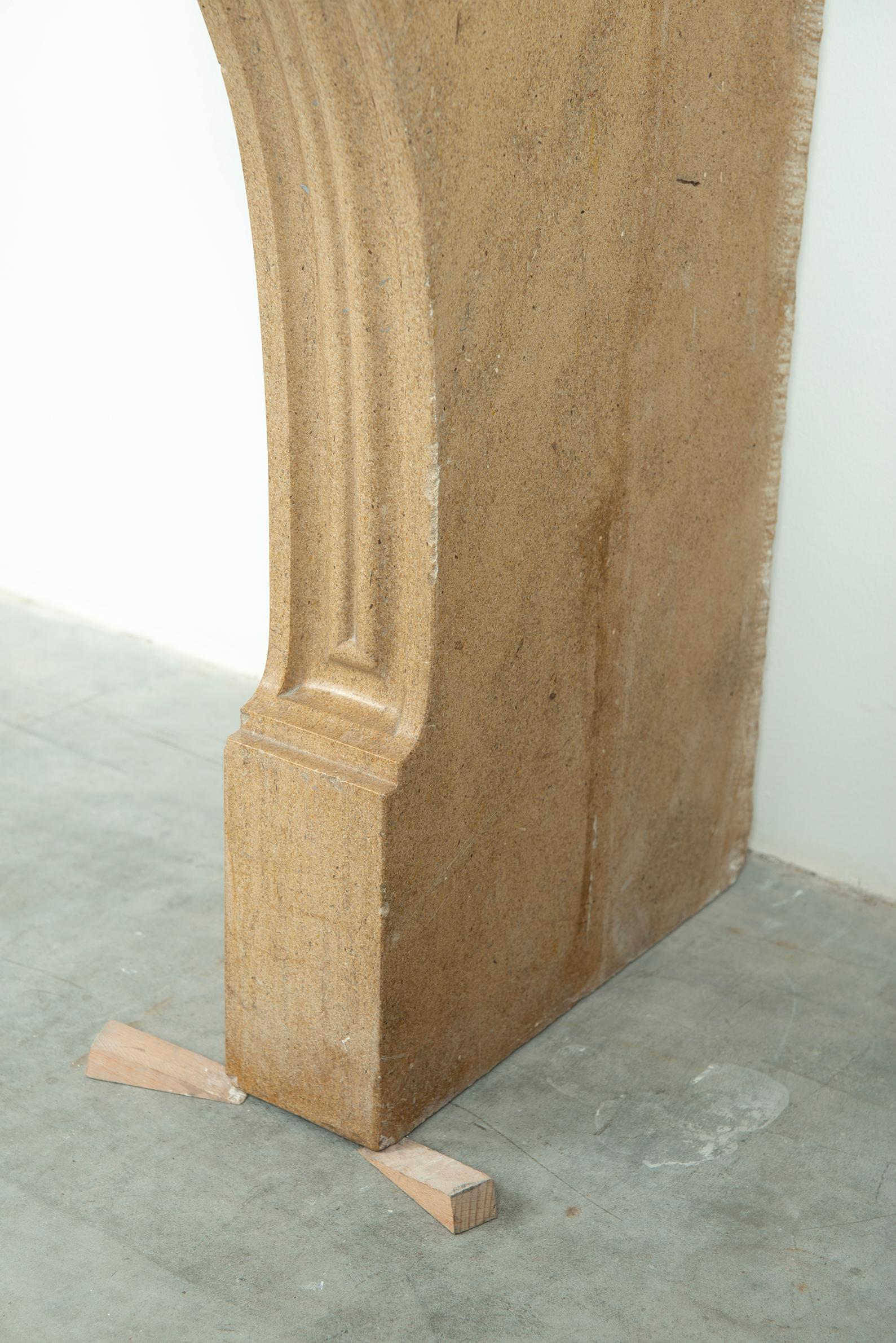 Small Antique Limestone Fireplace Mantel from France For Sale 5