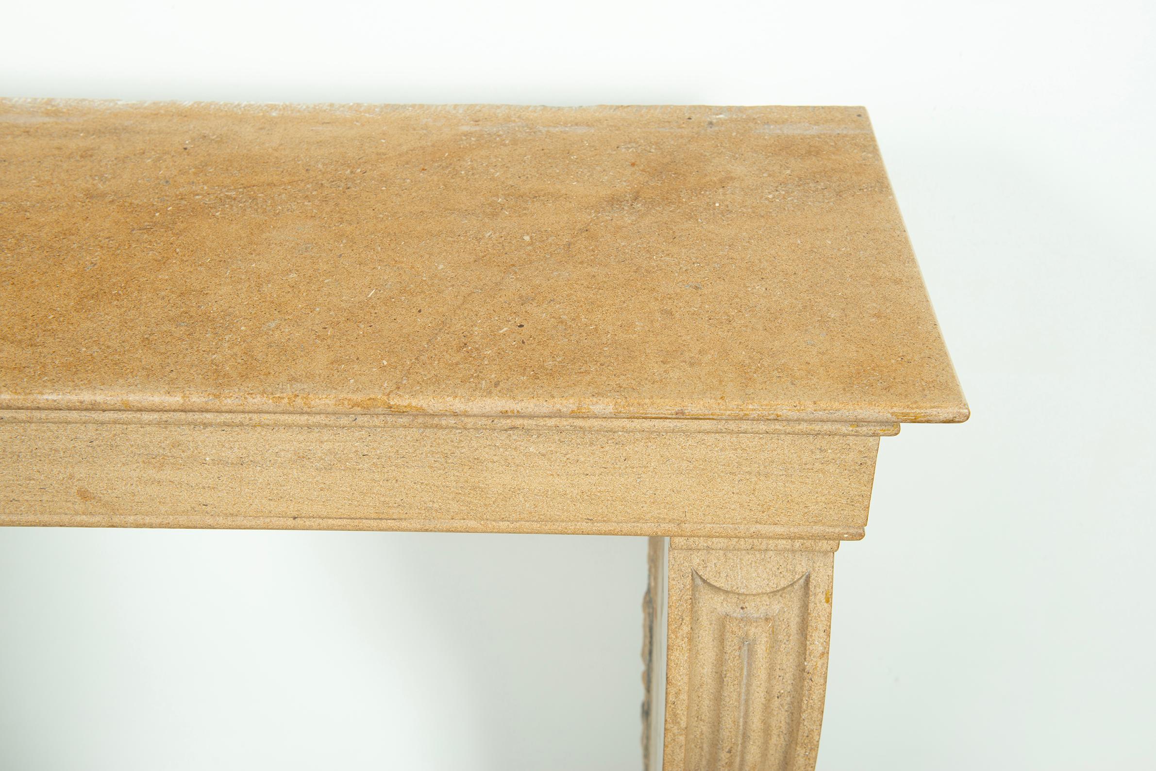 Small Antique Limestone Fireplace Mantel from France For Sale 1