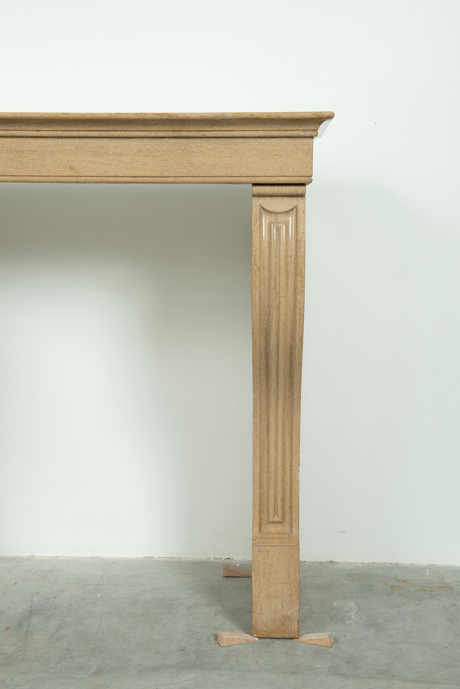 Small Antique Limestone Fireplace Mantel from France For Sale 3
