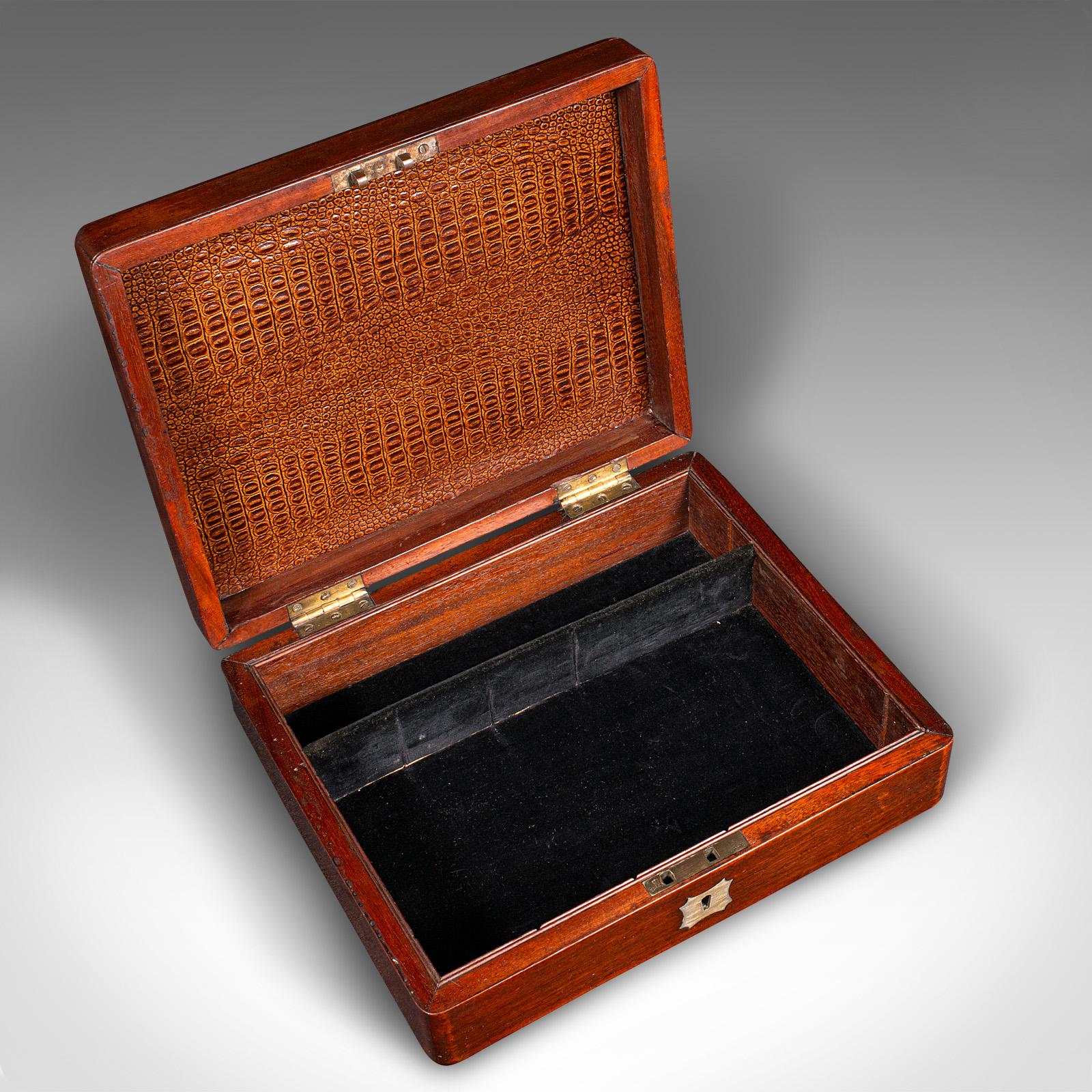 Small Antique Lined Jewellery Box, English, Keepsake Case, Victorian, Circa 1860 2