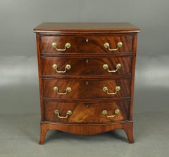 small Antique mahogany bow front chest of drawers
