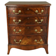small Antique mahogany bow front chest of drawers