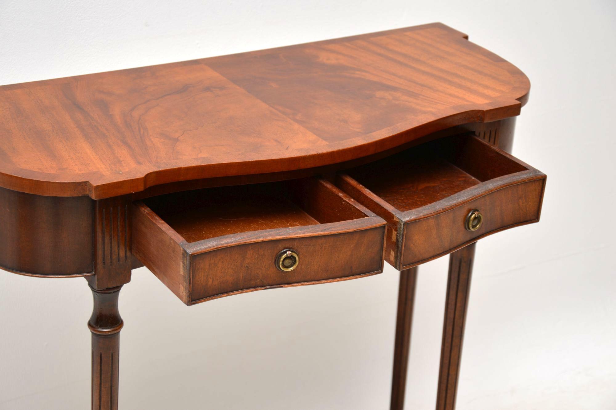 English Small Antique Mahogany Console Side Table