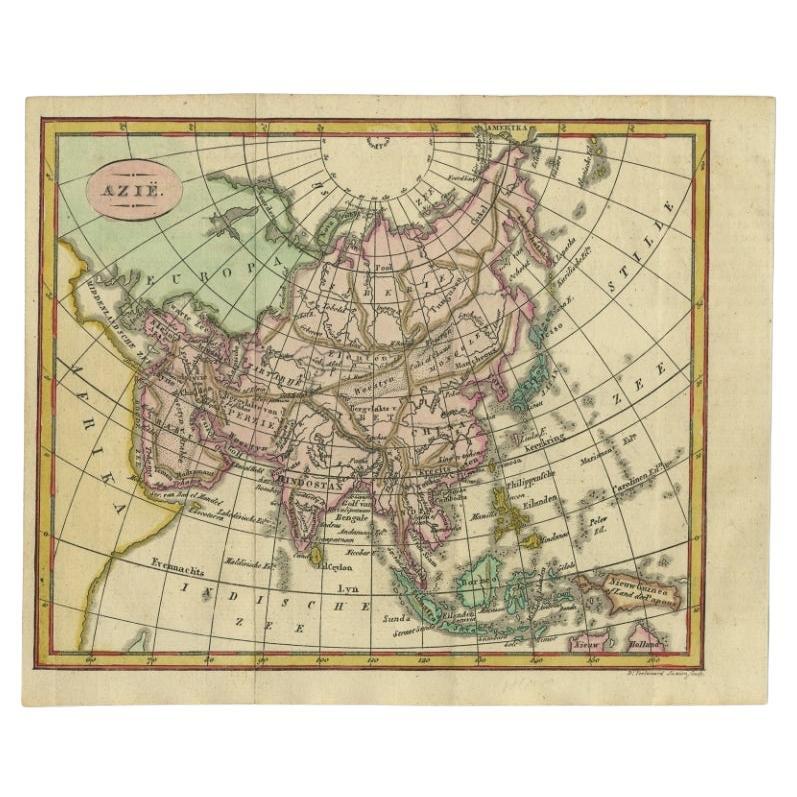 Petite carte ancienne du continent asiatique, 1841