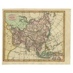 Small Antique Map of the Asian Continent, 1841