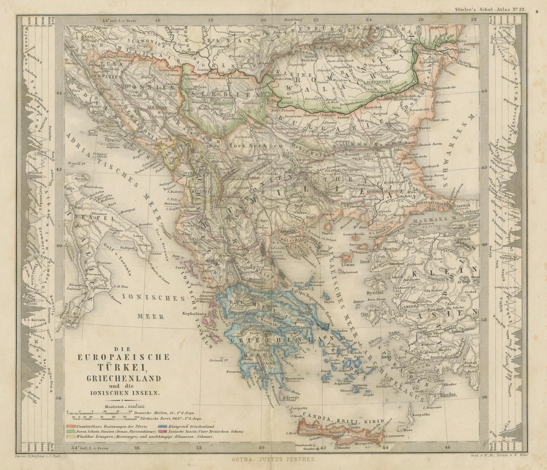 Small Antique Map of the European Turkey, Greece & Ionian Islands – c.1860 For Sale 1