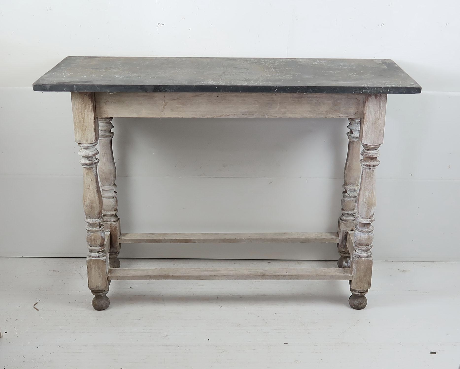 Rustic Small Antique Marble Topped Side Table, English, 19th Century