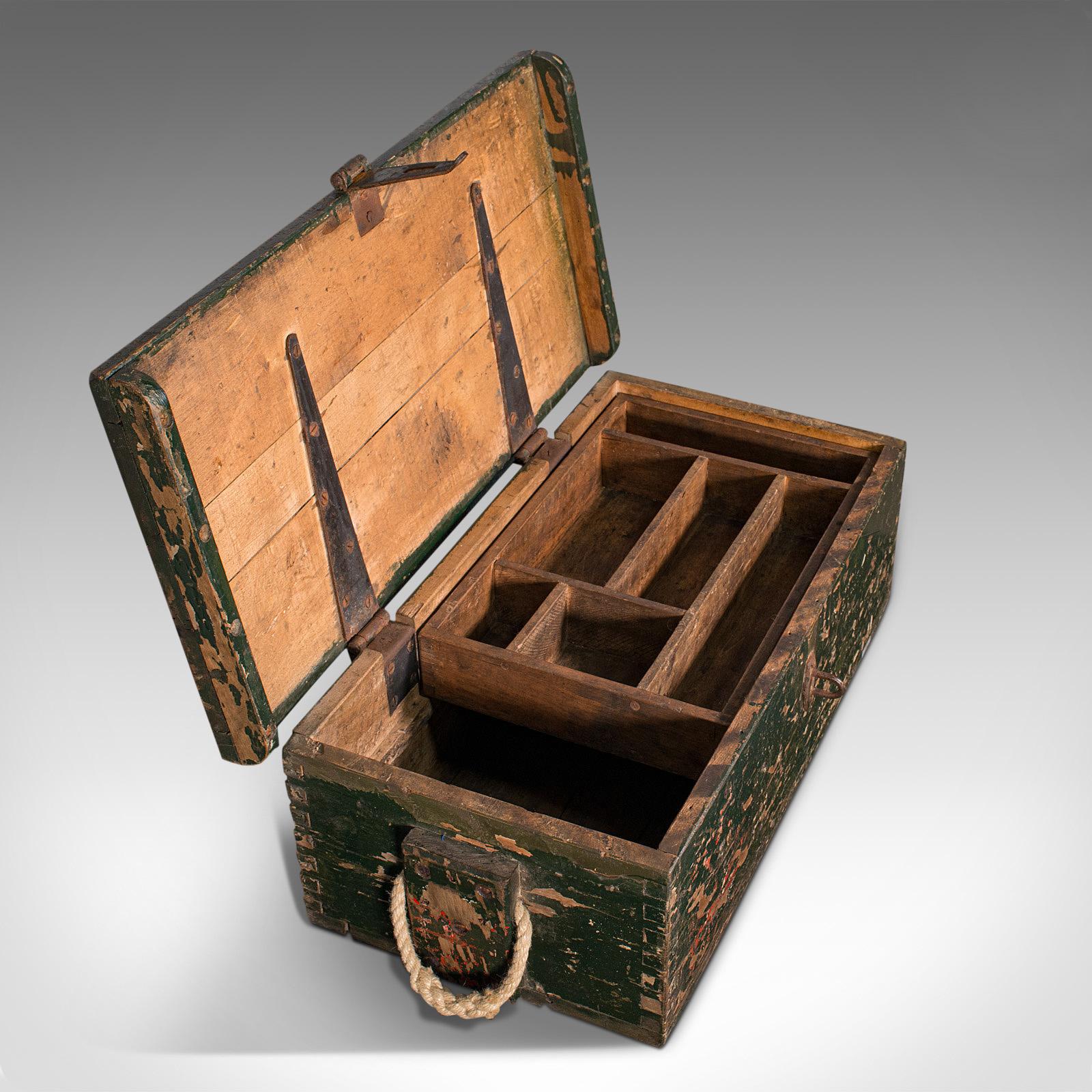 Small Antique Mariner's Trunk, English, Pine, Chest, Late Victorian, Circa 1900 For Sale 1