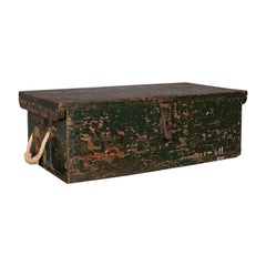 Small Antique Mariner's Trunk, English, Pine, Chest, Late Victorian, Circa 1900