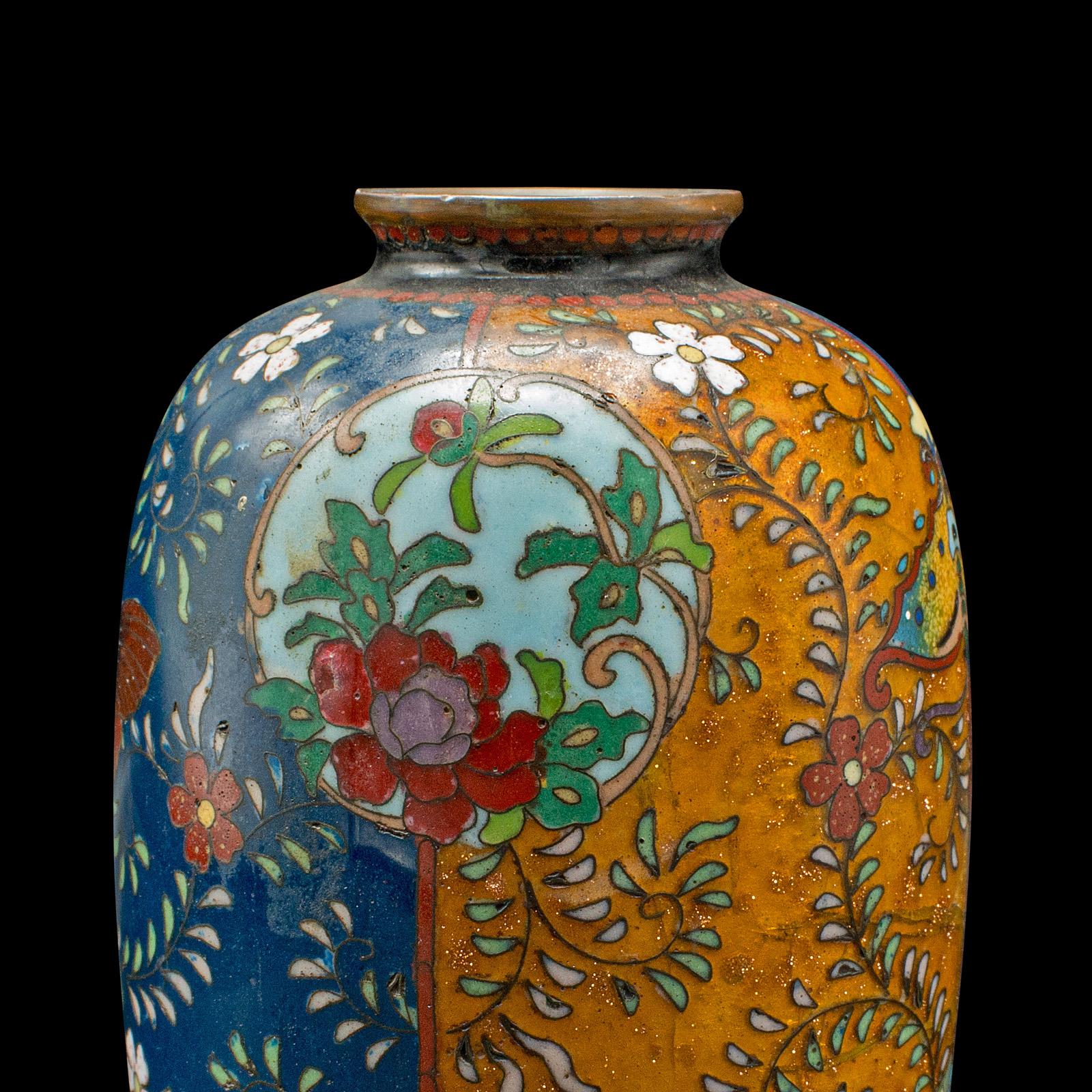 Small Antique Meiji Posy Vase, Japanese, Nagoya Cloisonne Urn, Victorian, C.1900 For Sale 5