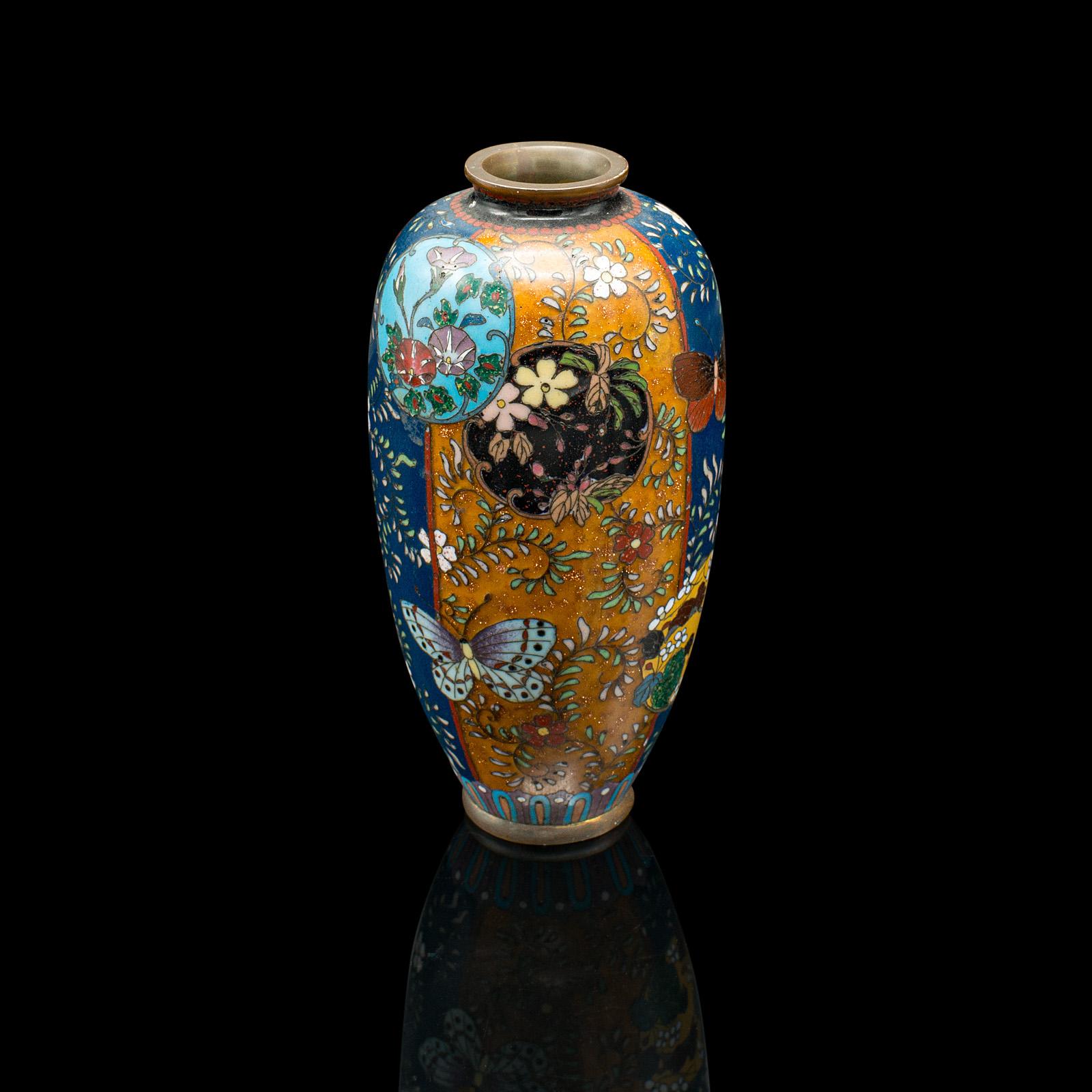 19th Century Small Antique Meiji Posy Vase, Japanese, Nagoya Cloisonne Urn, Victorian, C.1900 For Sale